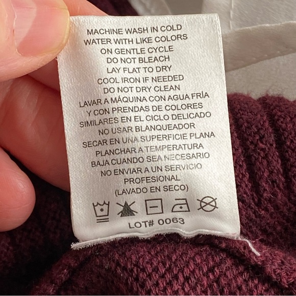 Hilary Radley Maroon Tunic Textured Knit Sweater with Shirt Tales - Picture 8 of 10